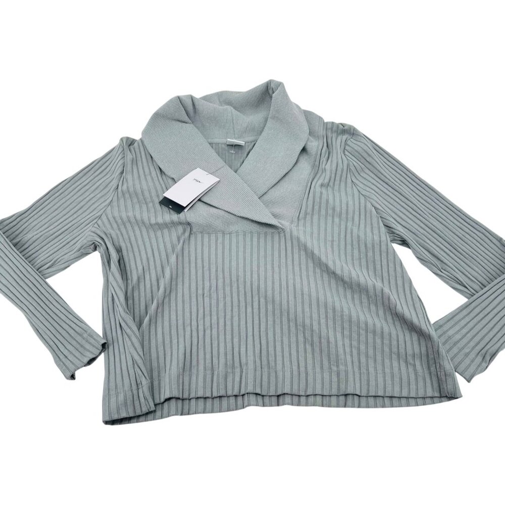 Nike Yoga Womens Plus Size Training Top 1X Shawl Collar Gray Ribbed Stretch